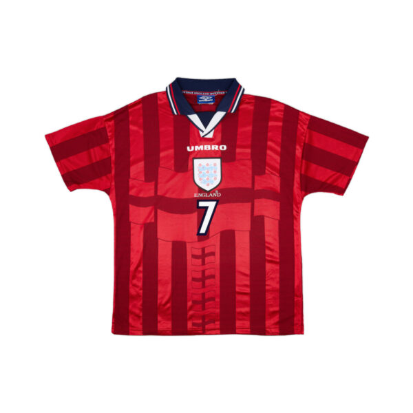 Camiseta de visitante de Inglaterra 1997-99 Beckham #7